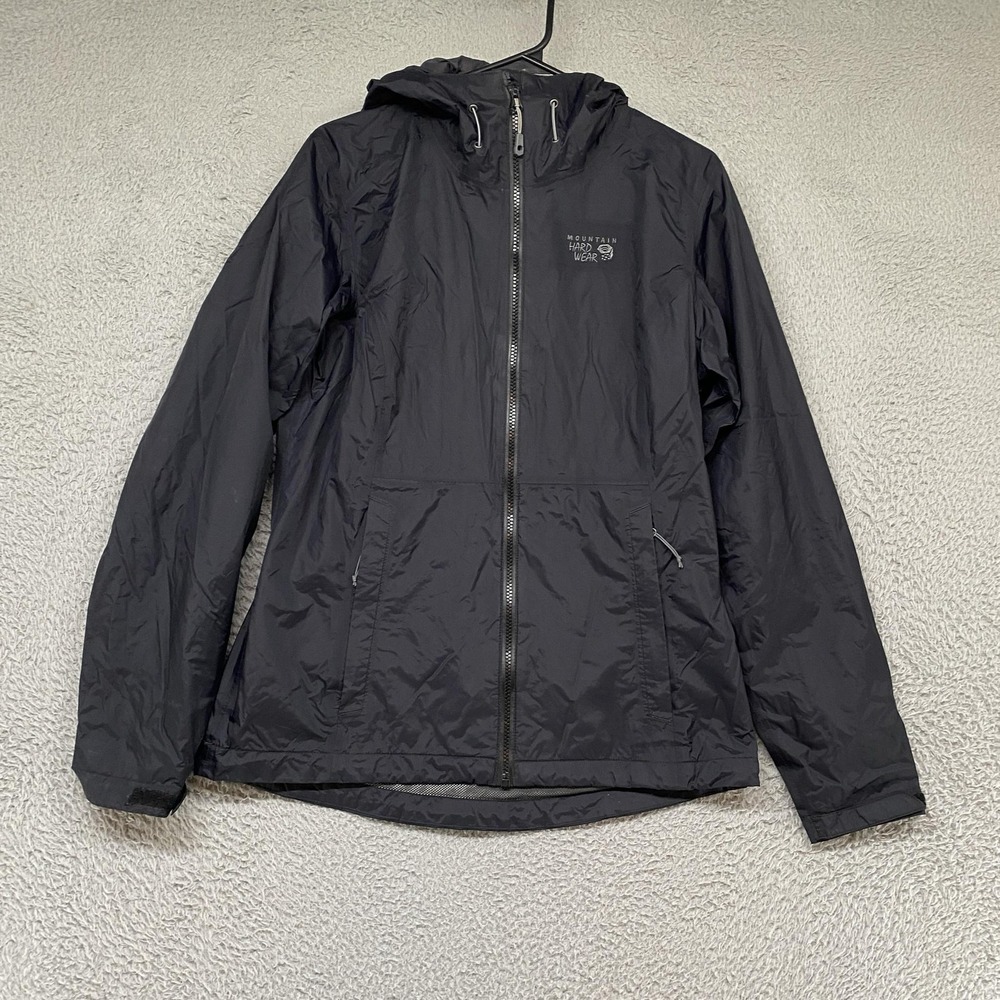 Mountain Hardwear Rain Jacket Womens Medium Threshold Hooded Full Zip Hiking